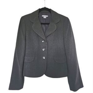 ANN TAYLOR Gray Pinstripe Blazer Jacket
